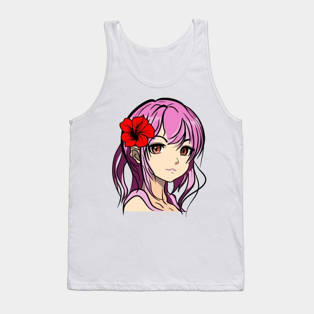 Cute anime girl Tank Top by Maria Zavoychinskiy 